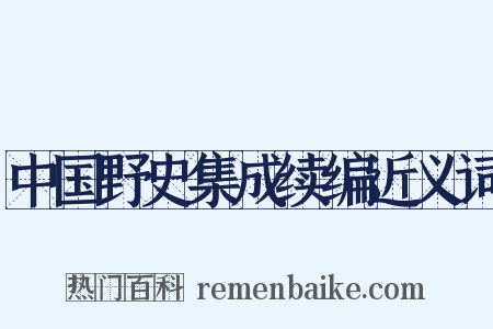 中国野史集成续编近义词是什么意思的图片